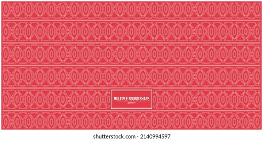 multiple white round shape pattern with red background