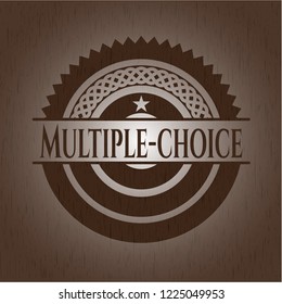 Multiple-choice wood icon or emblem