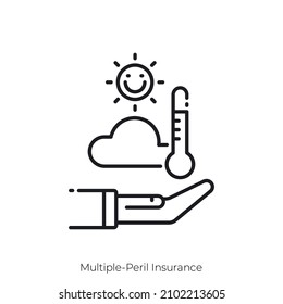 Multiple-Peril Insurance icon. Outline style icon design isolated on white background