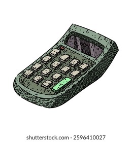 multiplication calculator hand drawn. scientific graphing, financial online, app software multiplication calculator vector sketch. isolated color illustration