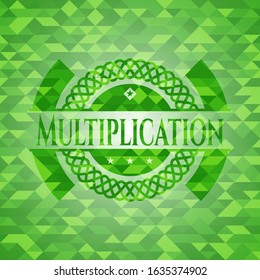 Multiplication green mosaic emblem. Vector Illustration. Detailed.