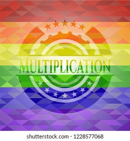 Multiplication lgbt colors emblem 