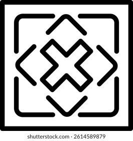 Multiplication Line Vector Icon Design