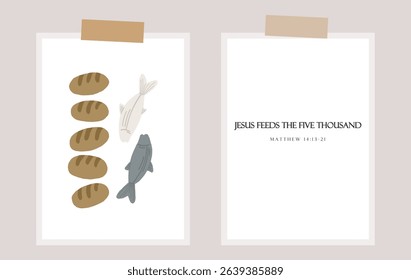  The multiplication of the loaves and fishes. Christian Jesus Poster, Religion Art, Wall decor