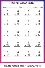 Multiplication Math for Kids.
This is the perfect Kid's Multiplication Math. You can simply use it for kids. This book will help your kid be an expert in subtraction I hope.

Printable Eps File.
