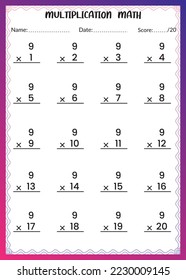 Multiplication Math for Kids.
This is the perfect Kid's Multiplication Math. You can simply use it for kids. This book will help your kid be an expert in subtraction I hope.

Printable Eps File.
