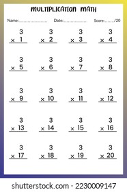 Multiplication Math for Kids.
This is the perfect Kid's Multiplication Math. You can simply use it for kids. This book will help your kid be an expert in subtraction I hope.

Printable Eps File.
