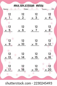 Multiplication Math for Kids.

This is the perfect Kid's Multiplication Math. You can simply use it for kids.
Children's design, Printable bookmarks for kids. Times tables template.