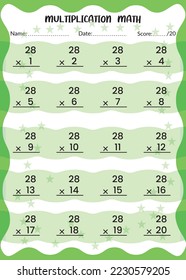 Multiplication Math for Kids.

This is the perfect Kid's Multiplication Math. You can simply use it for kids.
Children's design, Printable bookmarks for kids. Times tables template.