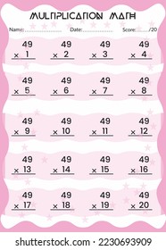 Multiplication Math for Kids.

This is the perfect Kid's Multiplication Math. You can simply use it for kids.
Children's design, Printable bookmarks for kids. Times tables template.