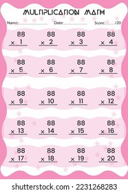Multiplikationsmathematik für Kinder. Das ist die perfekte Multiplikationsmathematik für Kinder. Man kann es einfach für Kinder benutzen. Kinderdesign, Printable Lesezeichen für Kinder. Zeitt Tabellen Vorlage.