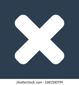 Multiplication sign icon. For websites and apps. Image on black background. Flat line vector illustration. EPS 10