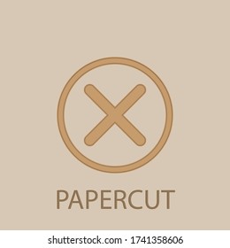 Multiplication symbol papercut icon. Simple glyph, flat vector of web icons for ui and ux, website or mobile application