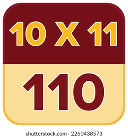 tarjeta de tablas de multiplicación, gráfico de multiplicación para educación. Vector de tabla de multiplicación colorido. 