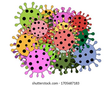 Multiplicación de virus - ilustración vectorial