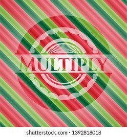 Multiply christmas badge background. Vector Illustration. Detailed.