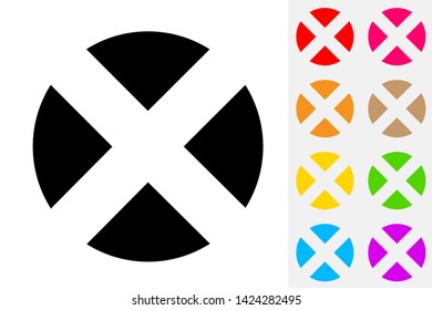 Multiply, Close Symbol. Negative Space Icon