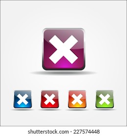 Multiply Colorful Vector Web Button Icon Set