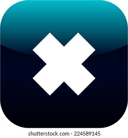multiply icon or crisscross in blue