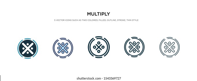 multiply icon in different style vector illustration. two colored and black multiply vector icons designed in filled, outline, line and stroke style can be used for web, mobile, ui