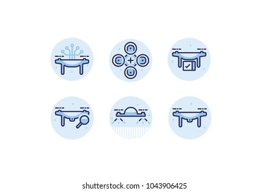 Multiply Innovative Solutions For Drones Icon Set