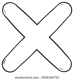 Multiplicar ilustración de icono de matemáticas Vector de contorno dibujado a mano