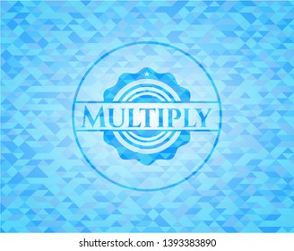 Multiply realistic sky blue mosaic emblem