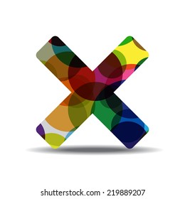 Multiply Sign Colorful Vector Icon Design