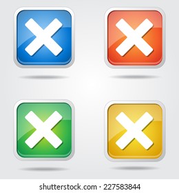 Multiply Sign Colorful Vector Icon Design