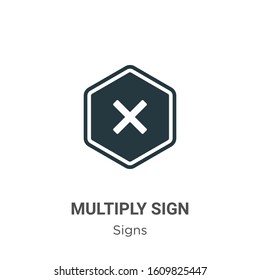 Multiply sign glyph icon vector on white background. Flat vector multiply sign icon symbol sign from modern signs collection for mobile concept and web apps design.
