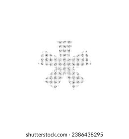 The multiply symbol filled with black dots. Pointillism style. Vector illustration on white background