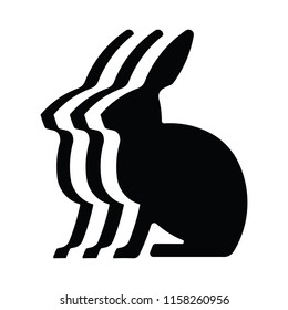 A Multiplying Bunny Icon In Vector Format.