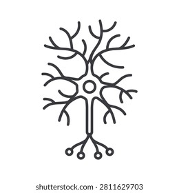 Multipolar Neuron Icon Containing multipolar neuron, neural branches, neuroscience, and outline icon. Outline icon