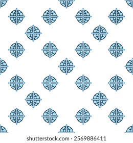Multipolarity and International Relations vector concept blue seamless pattern