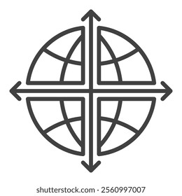 Multipolarity vector International Relations outline icon or symbol
