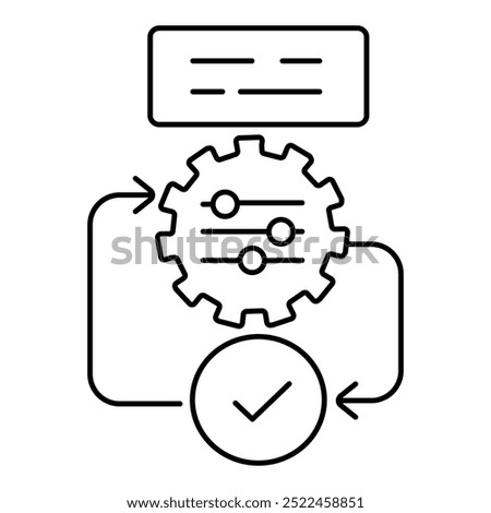 Multi-Prompt Coordination Icon. Representing AI Prompt Collaboration. Multiple Input Handling. System Prompt Coordination. AI Workflow Synchronization. Vector Editable icon.