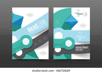 Multipurpose A4 flyer or annual report layout. Various geometric shapes design. A4 size page