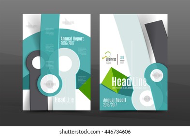 Mehrzweck-A4-Flyer oder Geschäftsbericht-Layout. Verschiedene geometrische Formen entwerfen. A4-Größe