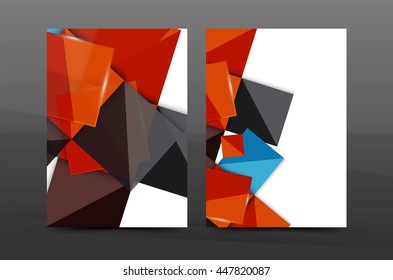 Multipurpose A4 flyer or annual report layout. Various geometric shapes design. A4 size page