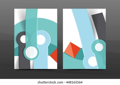 Multipurpose A4 flyer or annual report layout. Various geometric shapes design. A4 size page
