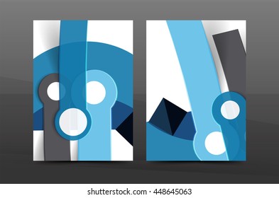 Multipurpose A4 flyer or annual report layout. Various geometric shapes design. A4 size page