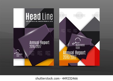 Multipurpose A4 flyer or annual report layout. Various geometric shapes design. A4 size page