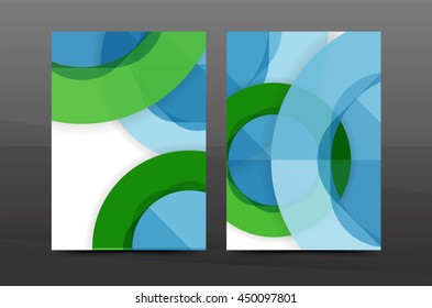 Multipurpose A4 flyer or annual report layout. Various geometric shapes design. A4 size page