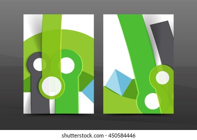 Mehrzweck-A4-Flyer oder Geschäftsbericht-Layout. Verschiedene geometrische Formen entwerfen. A4-Größe