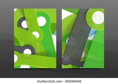 Multipurpose A4 flyer or annual report layout. Various geometric shapes design. A4 size page
