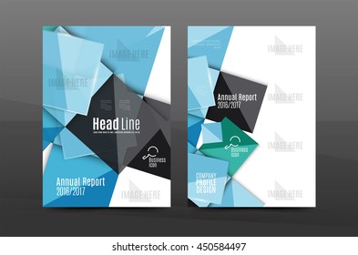 Multipurpose A4 flyer or annual report layout. Various geometric shapes design. A4 size page