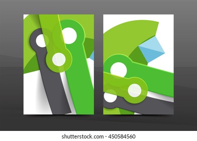 Multipurpose A4 flyer or annual report layout. Various geometric shapes design. A4 size page