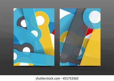 Multipurpose A4 flyer or annual report layout. Various geometric shapes design. A4 size page
