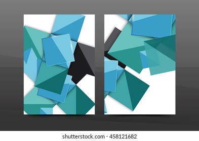 Multipurpose A4 flyer or annual report layout. Various geometric shapes design. A4 size page
