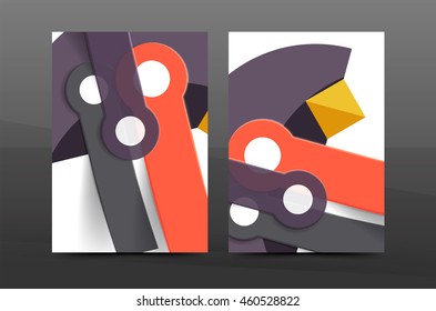 Multipurpose A4 flyer or annual report layout. Various geometric shapes design. A4 size page